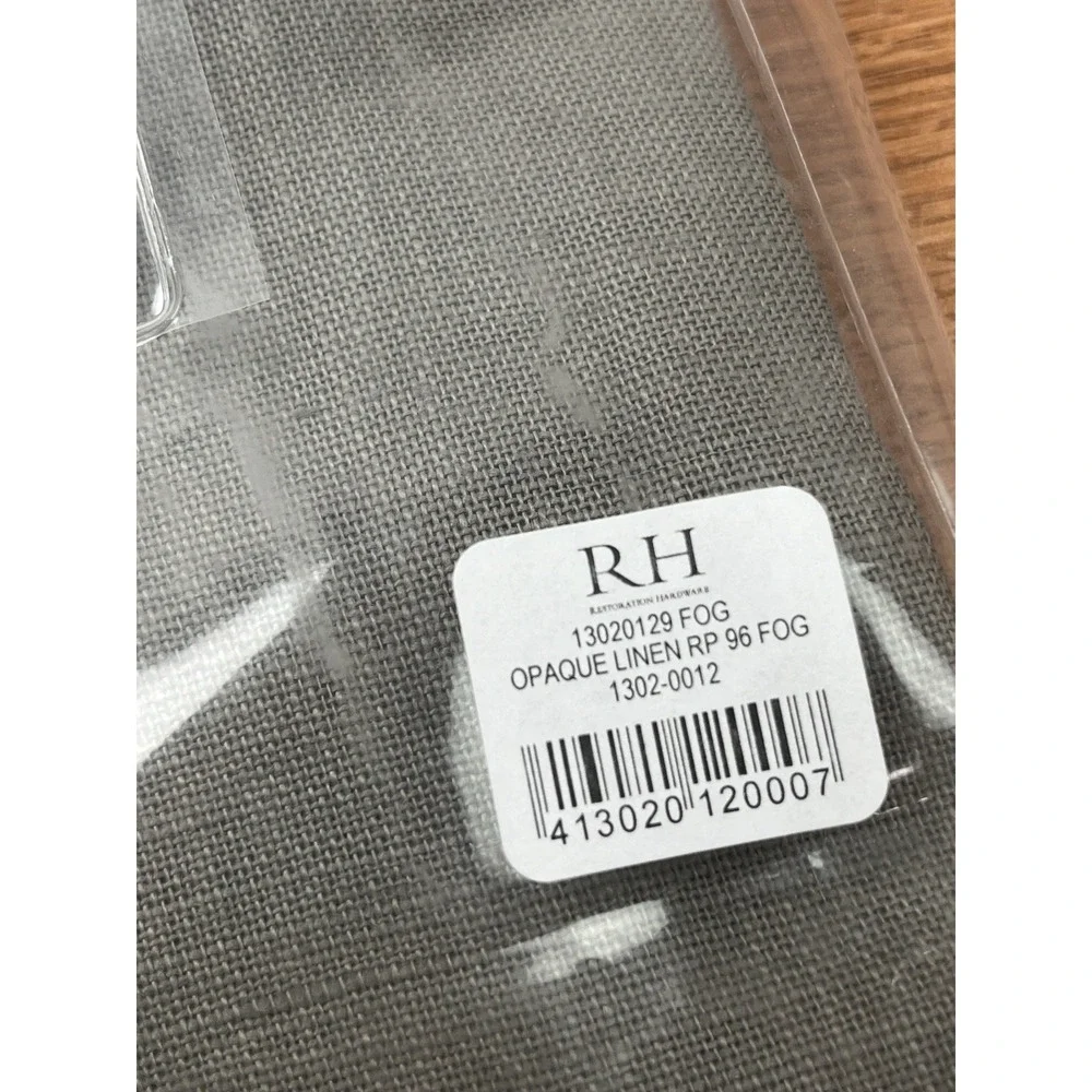Restoration Hardware Belgian Textured Linen Curtian Panel Fog Grey 50